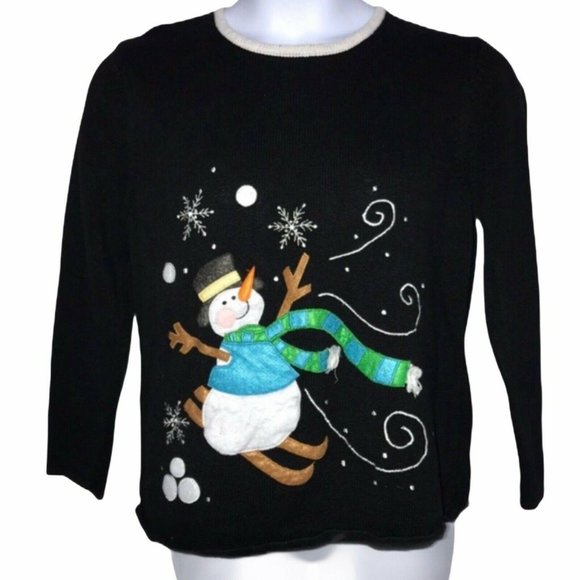 Tiara International Sweaters - Tiara International Vintage Snowman Sweater XL